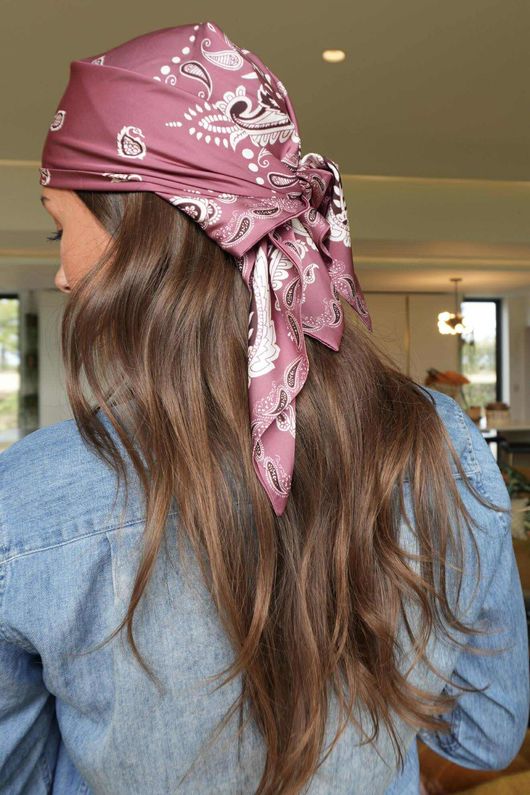 Bandana Triangle Silk Neckerchief Deep Rose